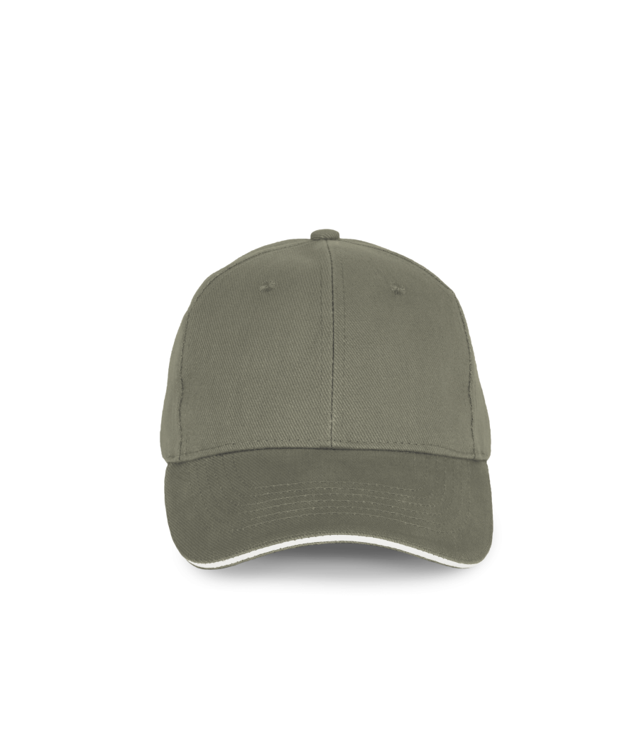 Casquette en coton biologique à sandwich contrasté - 6 panneaux