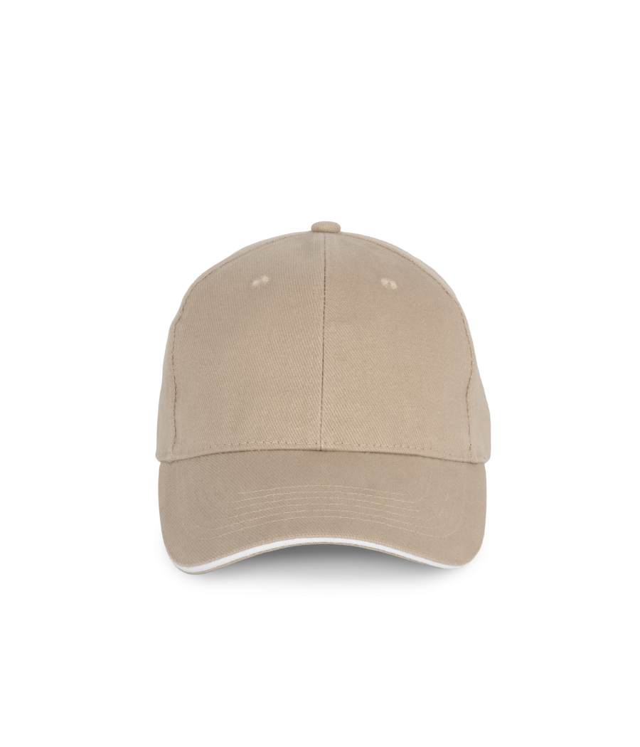 Casquette en coton biologique à sandwich contrasté - 6 panneaux