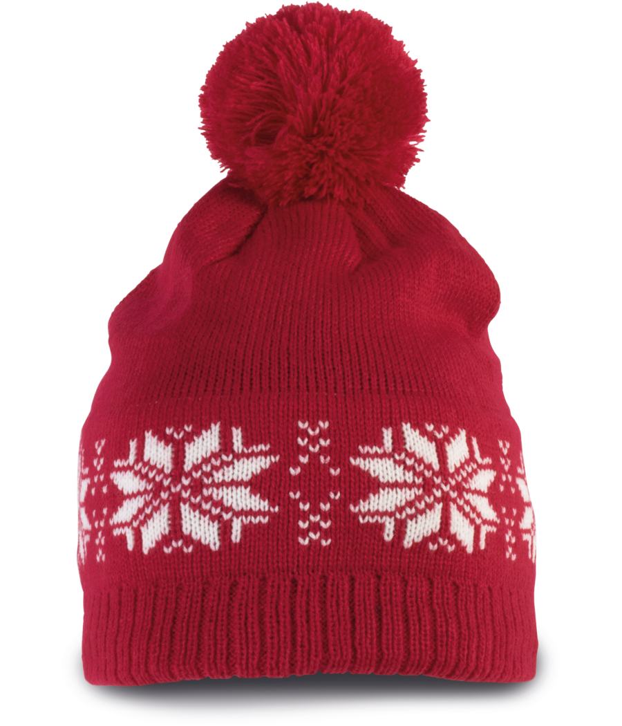 Bonnet de Noël tricoté motif étoiles