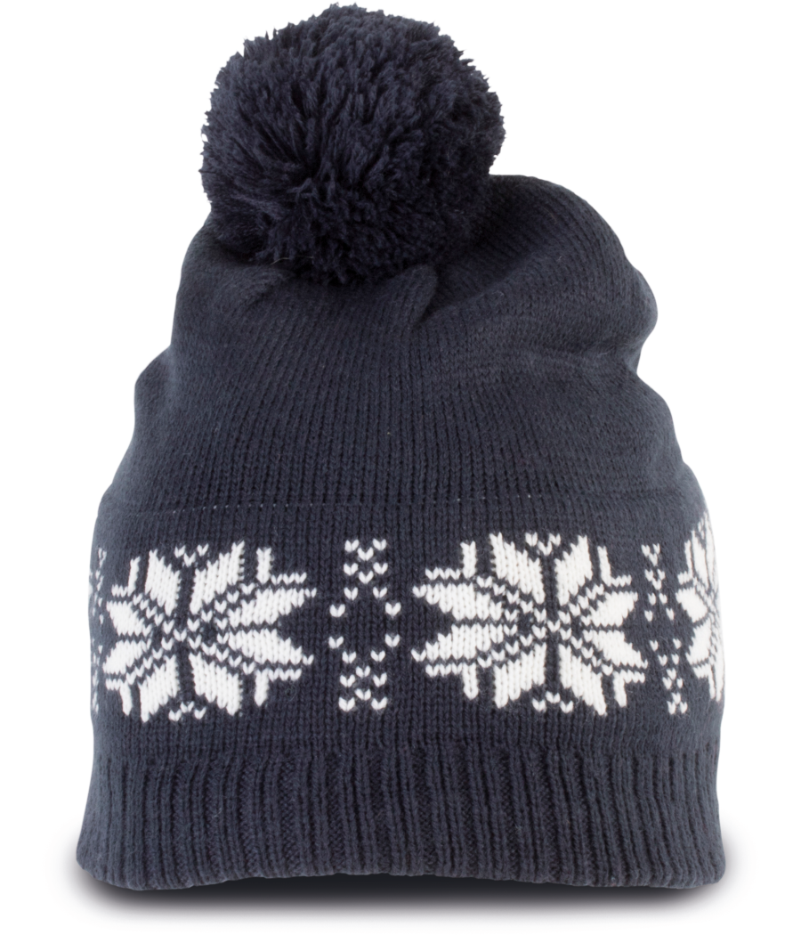 Bonnet de Noël tricoté motif étoiles