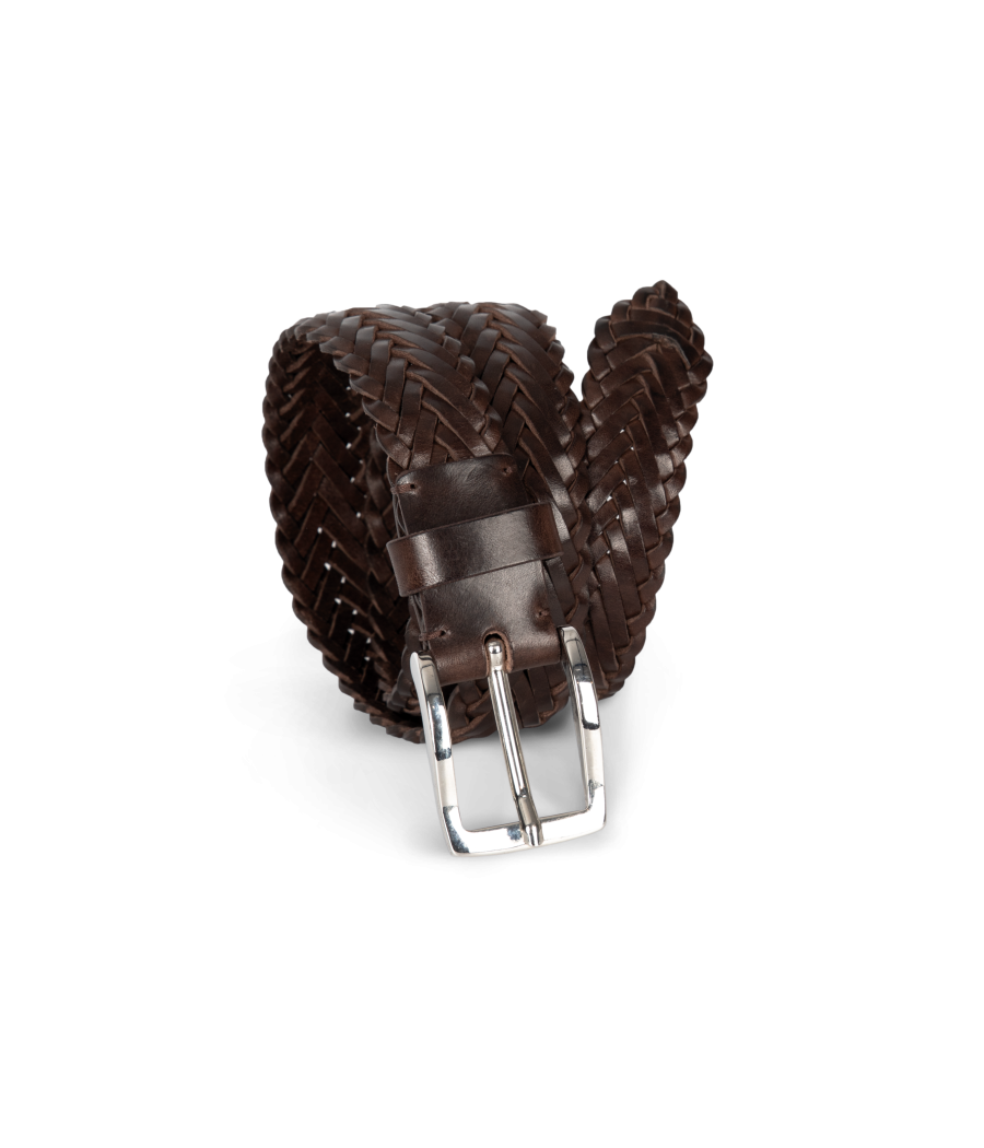 Ceinture tressée en cuir