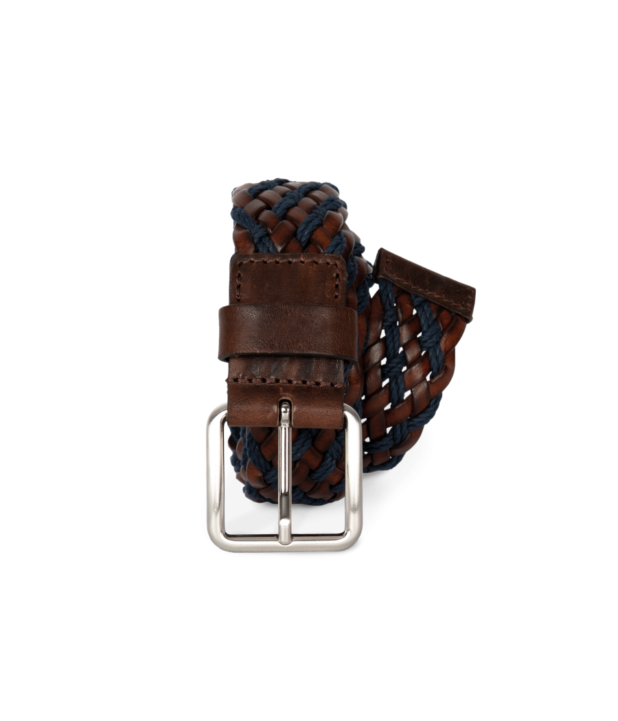 Ceinture tressée bicolore