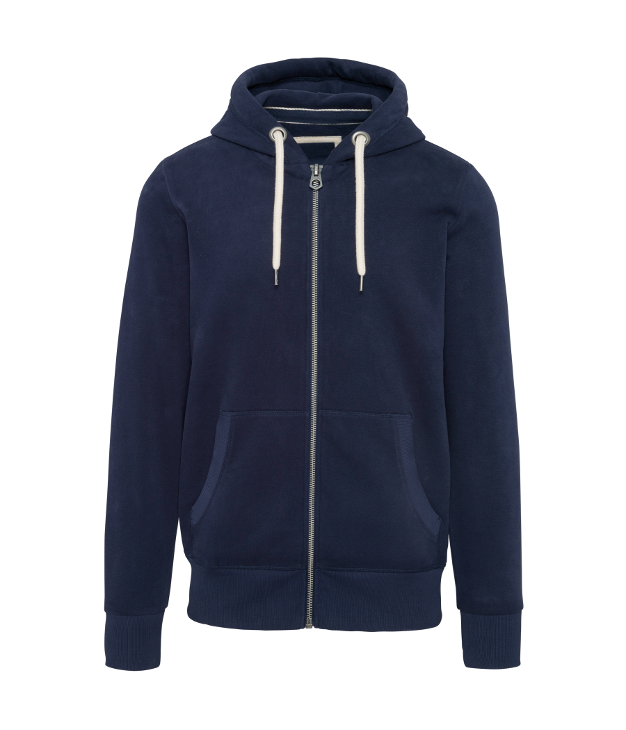 Sweat-shirt vintage zippé à capuche homme