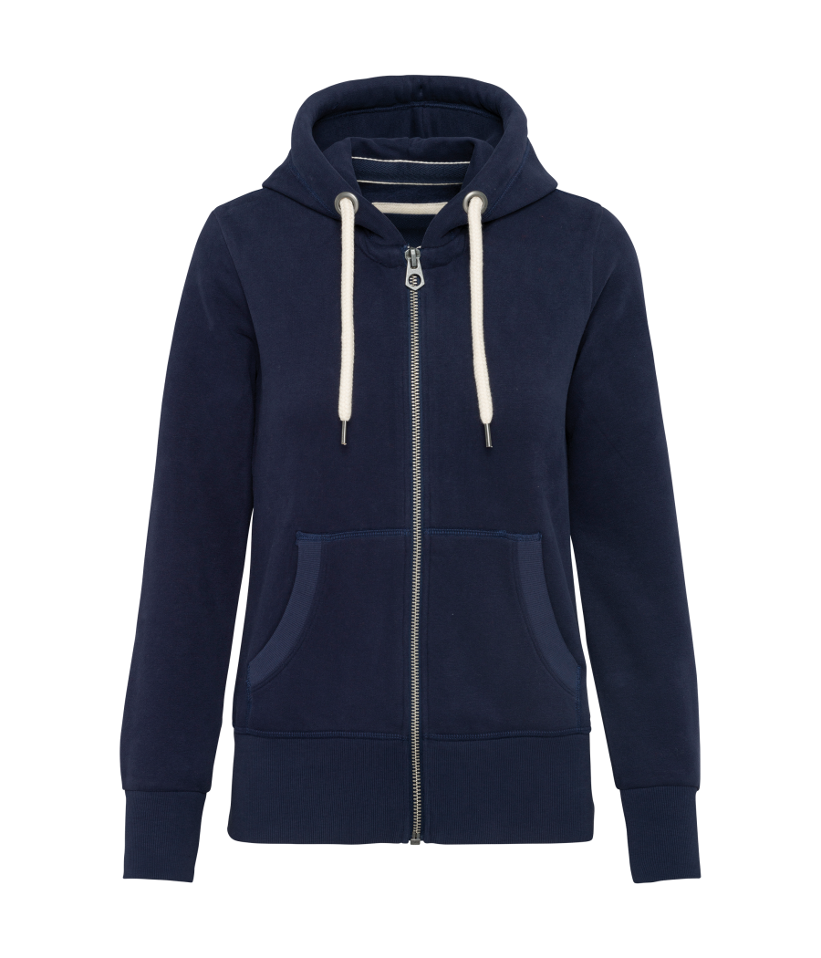 Sweat-shirt vintage zippé à capuche femme