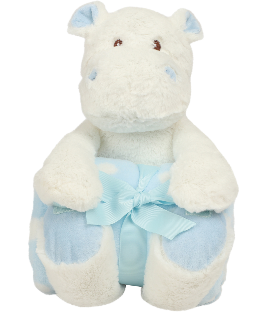 Peluche hippopotame avec couverture