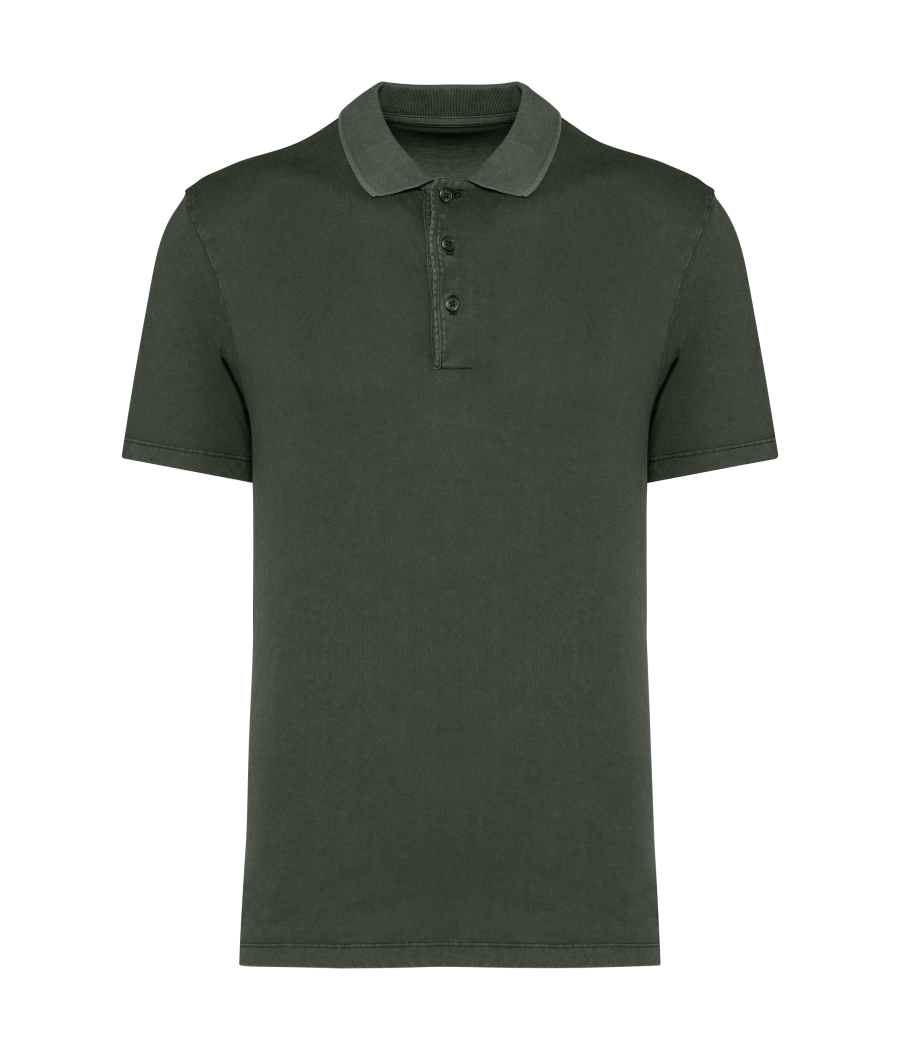 Polo écoresponsable délavé en jersey homme