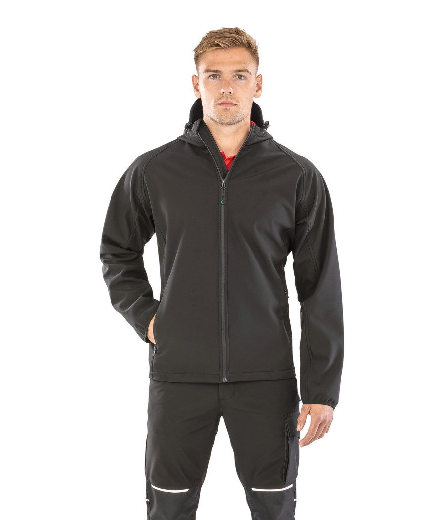 Veste softshell recyclée 3 couches à capuche homme