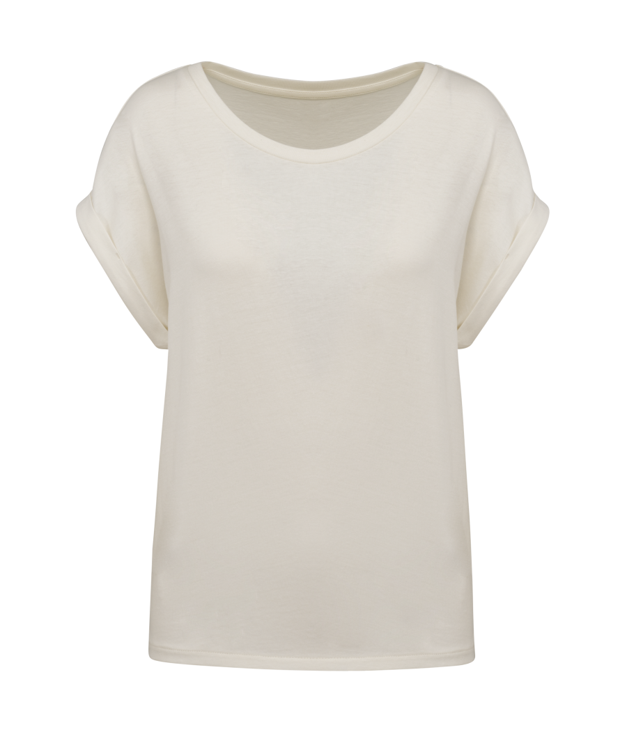 T-shirt écoresponsable manches à revers femme