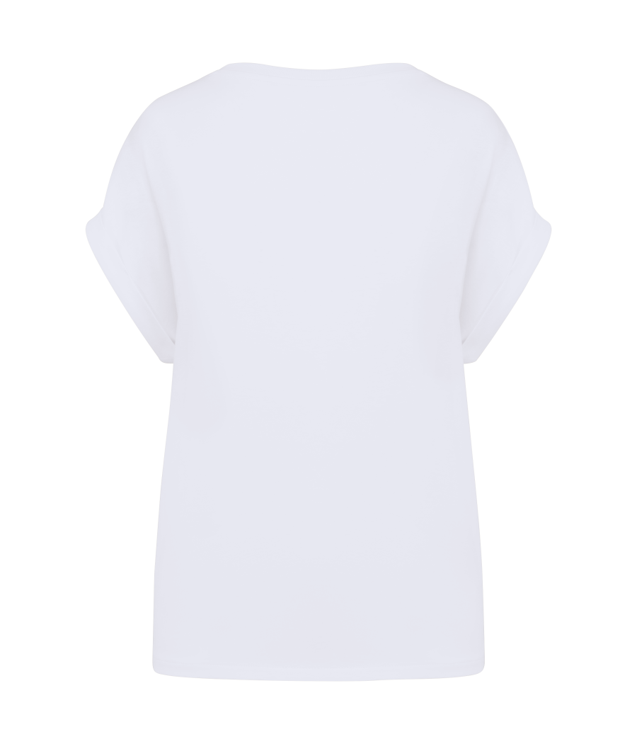 T-shirt écoresponsable manches à revers femme