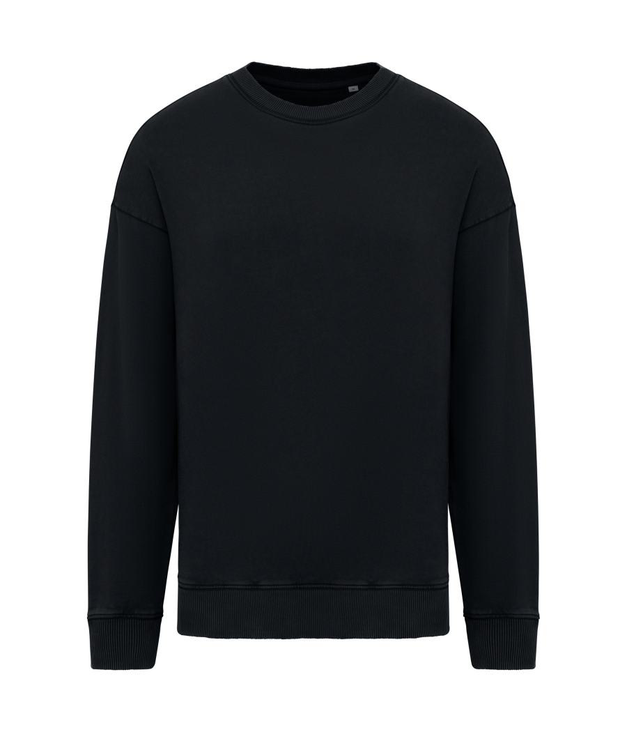 Sweat-shirt écoresponsable à col rond délavé oversize unisexe