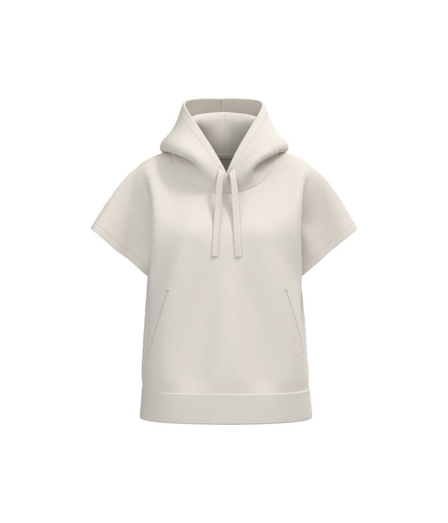 Sweat-shirt écoresponsable à capuche oversize sans manches French Terry femme