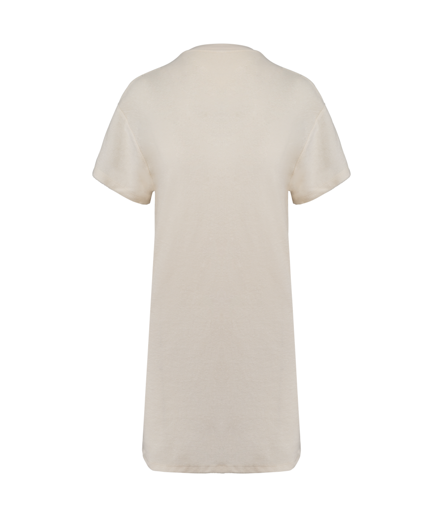 Robe t-shirt écoresponsable en éponge à épaules tombantes femme