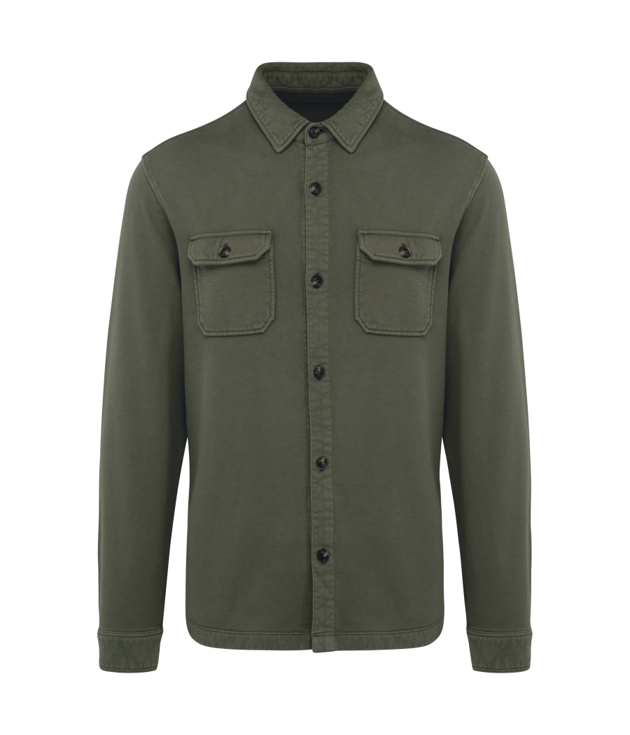 Surchemise écoresponsable délavée en molleton gratté homme