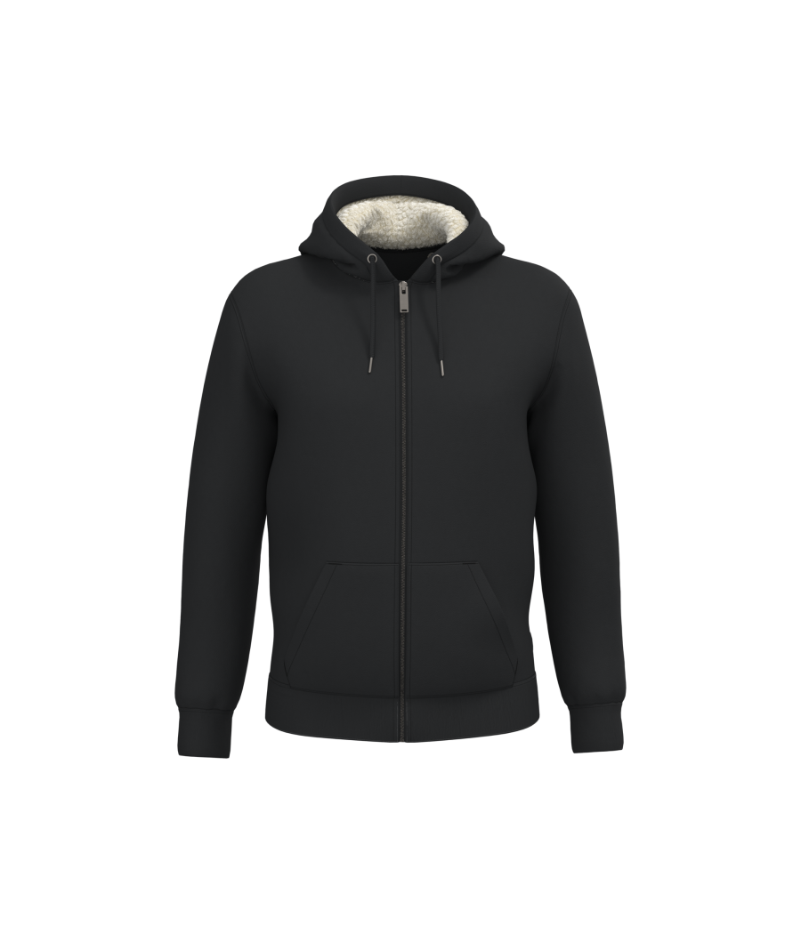 Sweat-shirt écoresponsable zippé doublé en sherpa unisexe