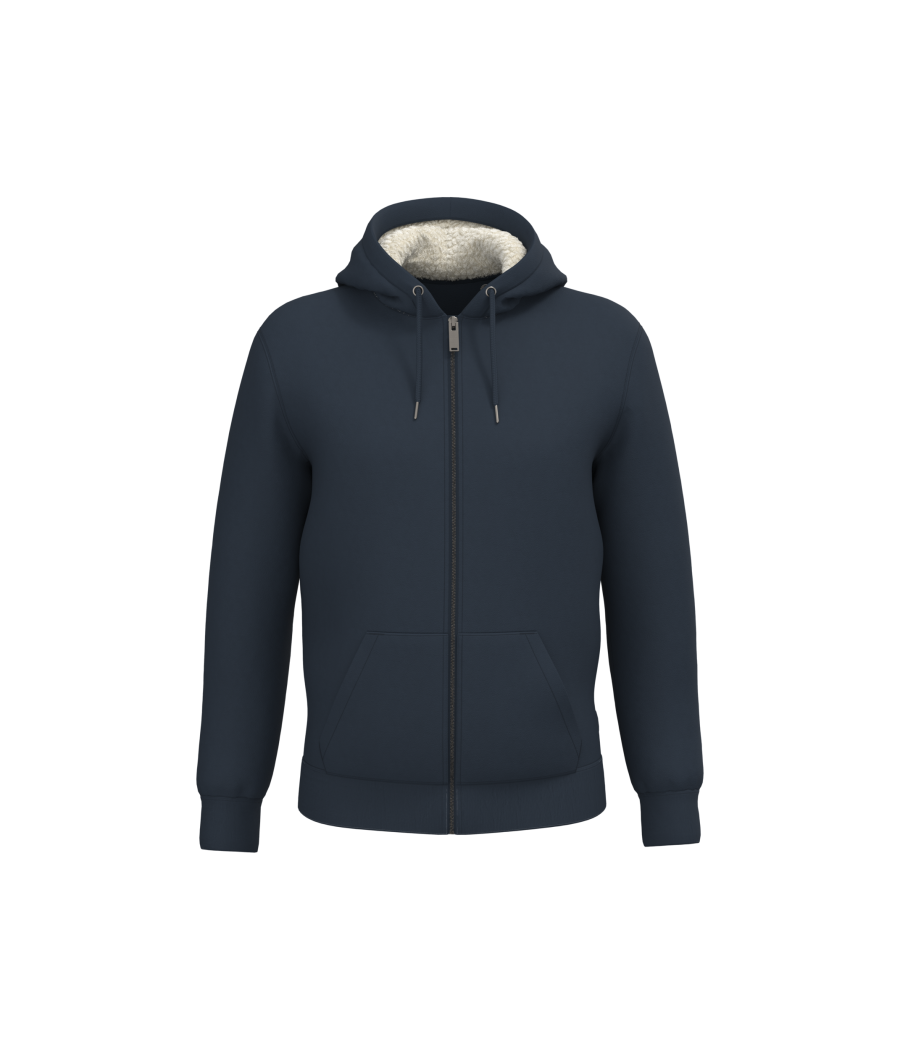 Sweat-shirt écoresponsable zippé doublé en sherpa unisexe