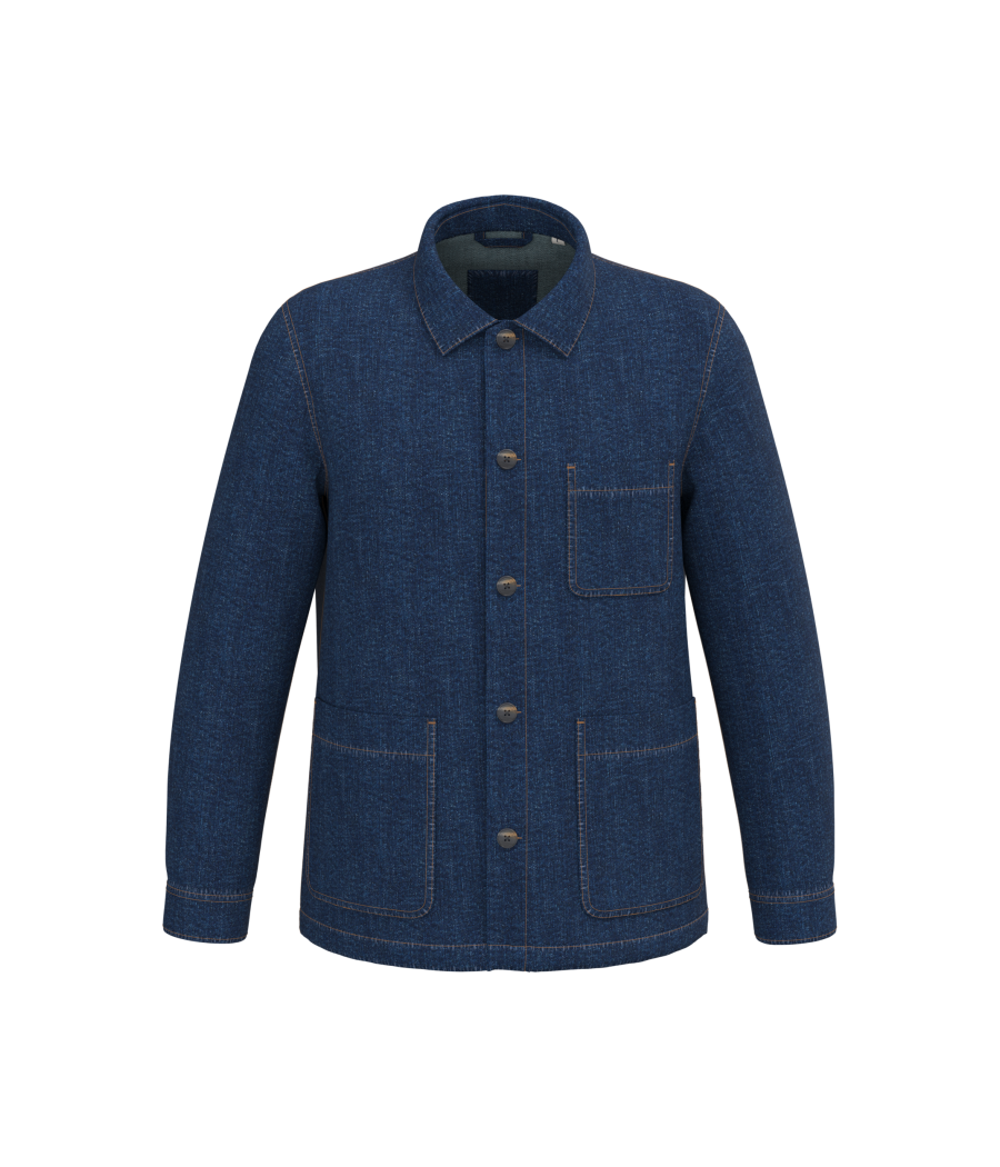 Veste en jean écoresponsable à épaules tombantes unisexe