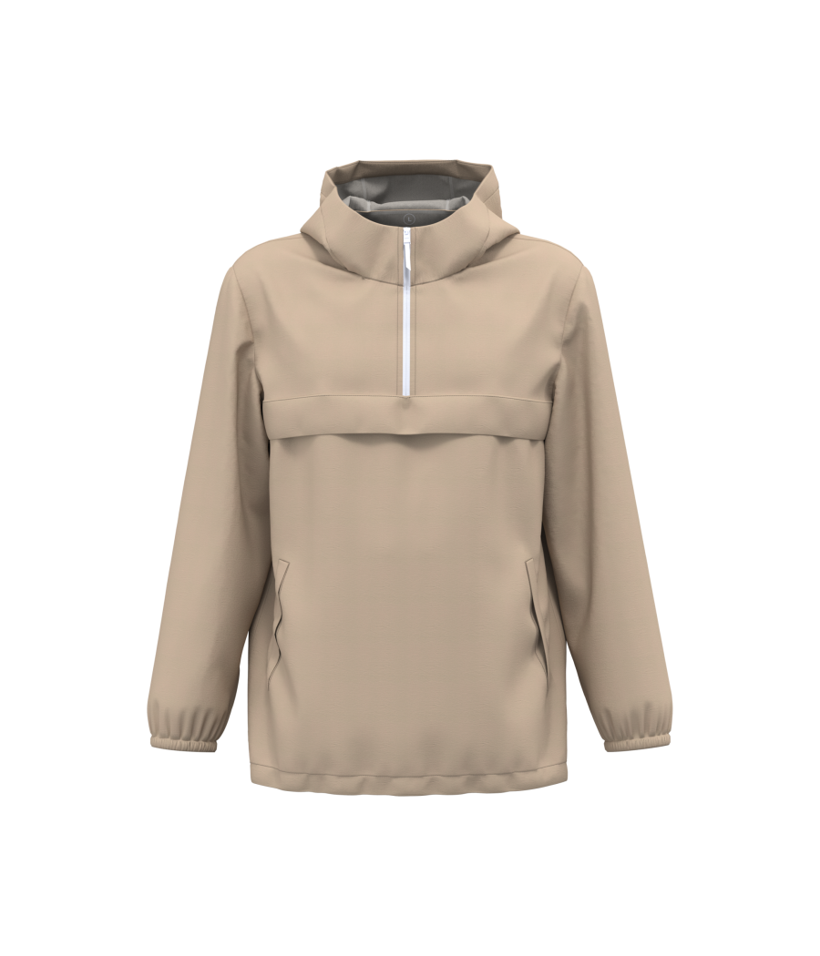 Veste coupe-vent imperméable écoresponsable quart zip unisexe