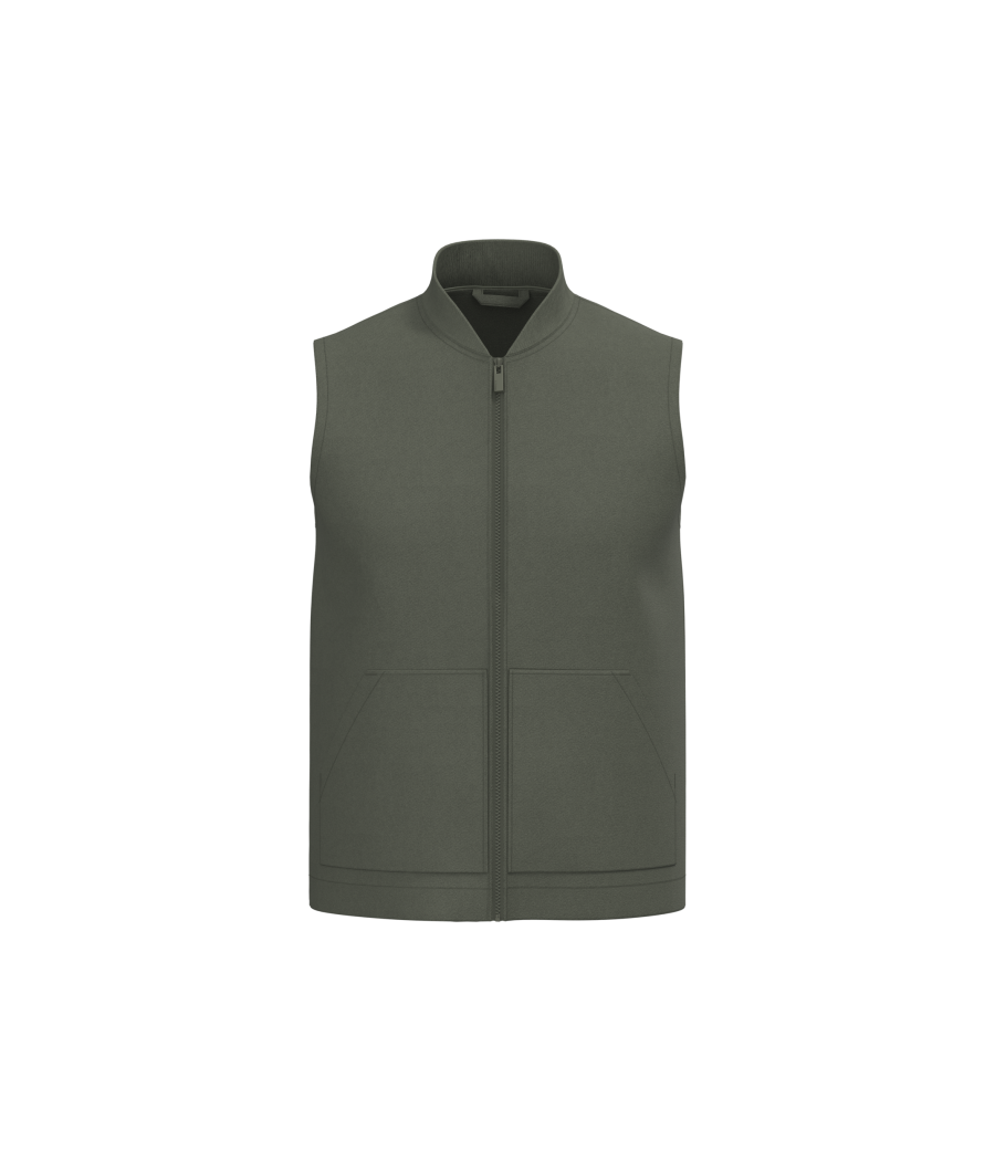 Bodywarmer rembourré en sergé écoresponsable à col teddy unisexe