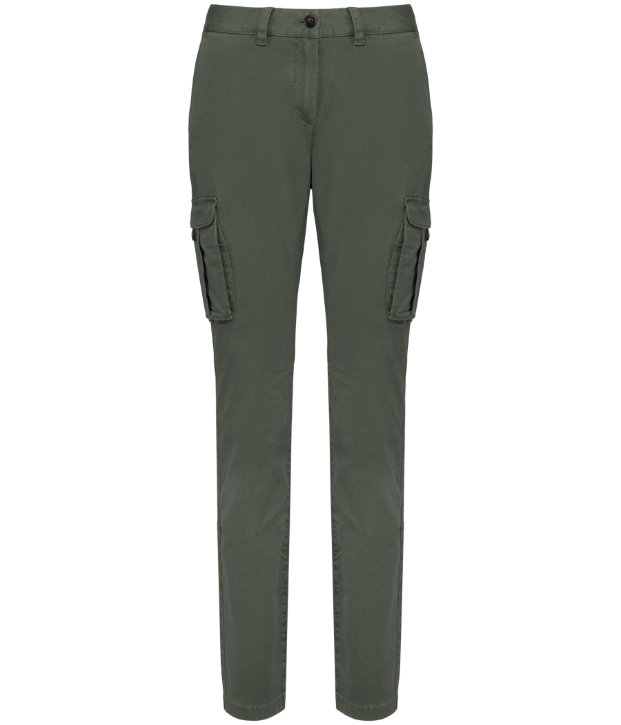 Pantalon cargo écoresponsable délavé femme