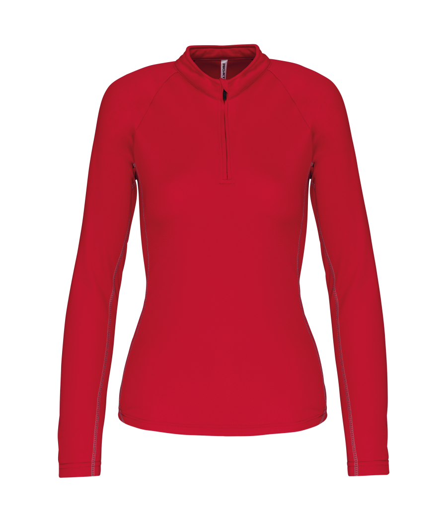 Haut de sport manches longues ¼ zip femme