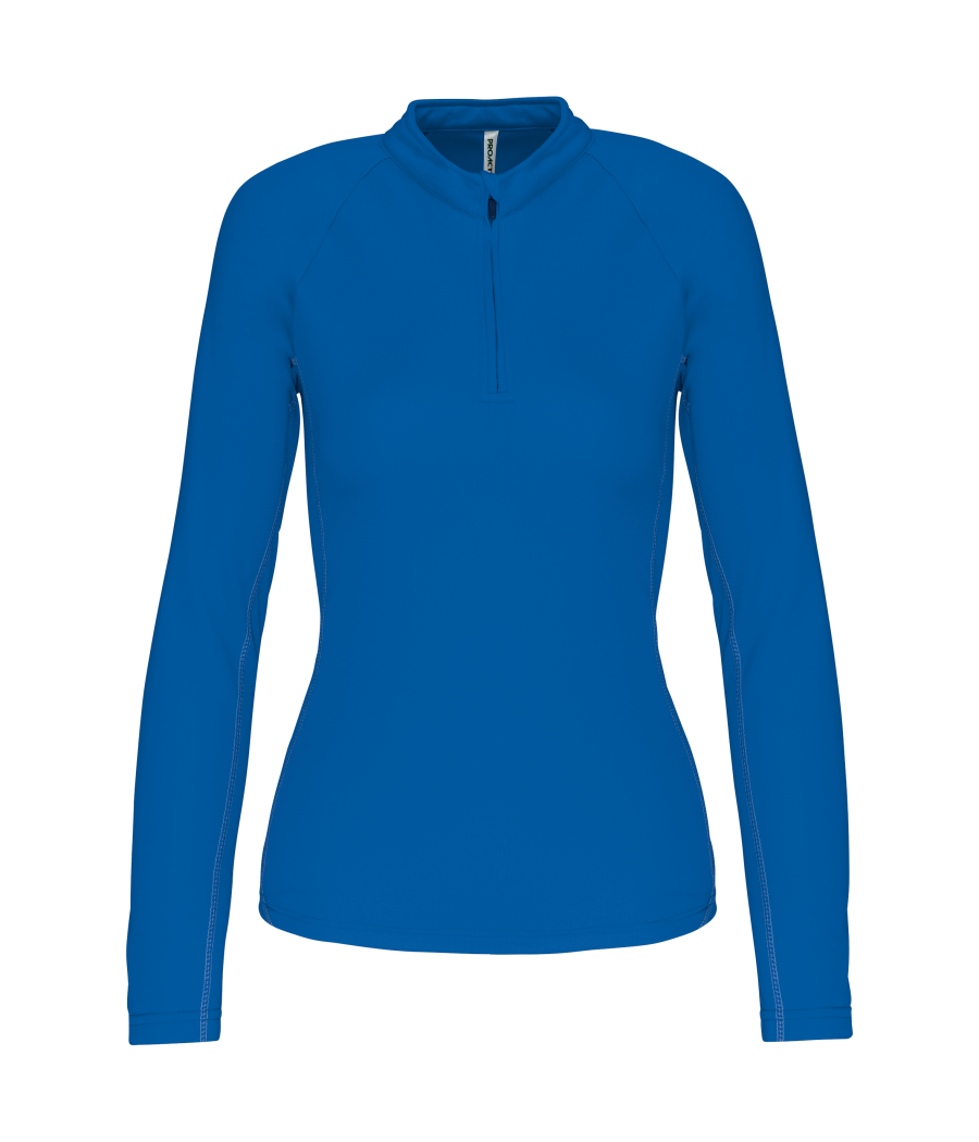 Haut de sport manches longues ¼ zip femme