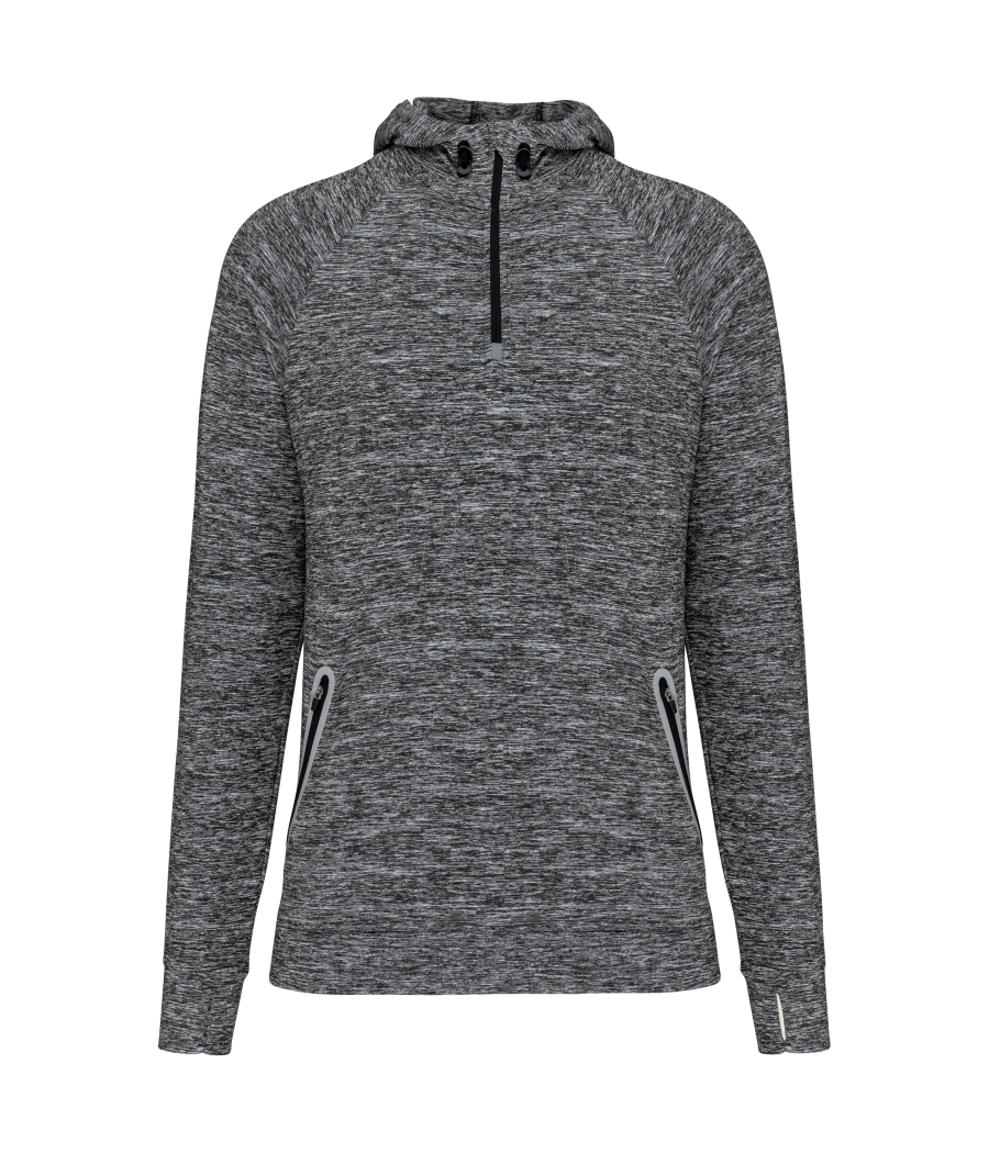 Sweat-shirt à capuche 1/4 zip sport unisexe