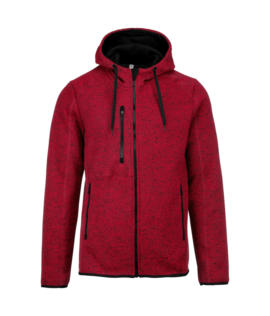 Veste à capuche chinée homme