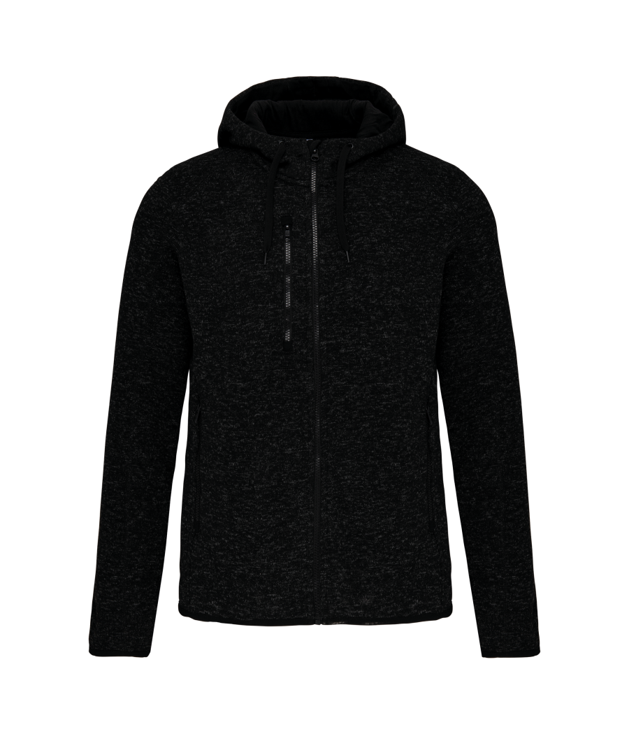 Veste à capuche chinée femme