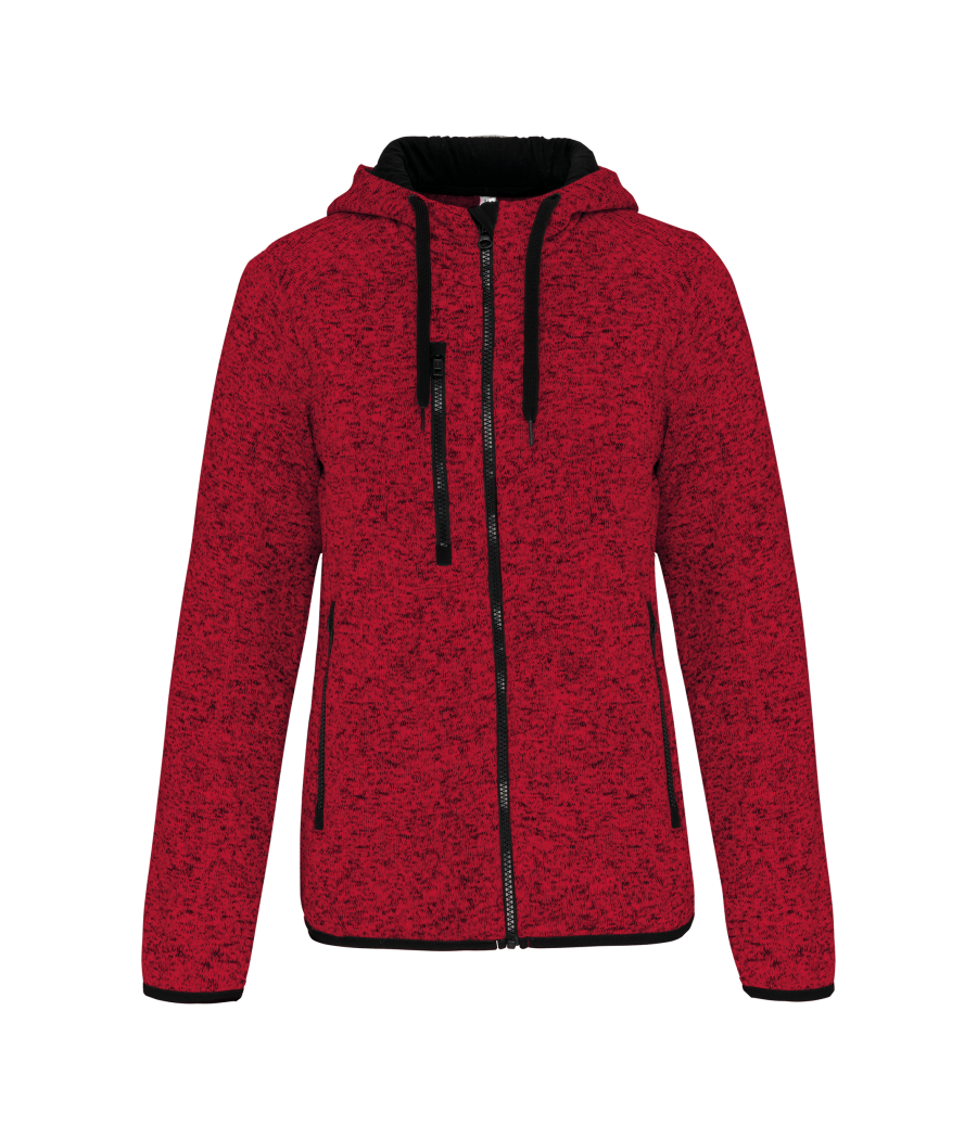 Veste à capuche chinée femme