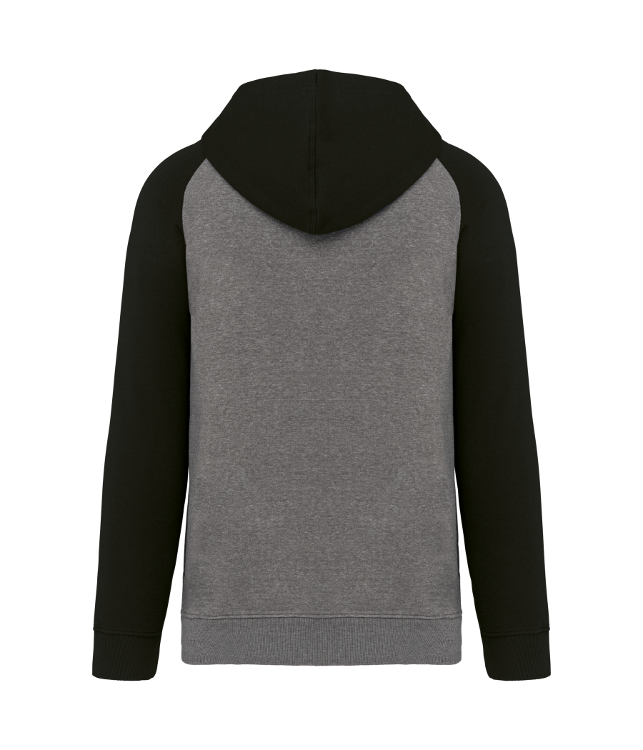 Sweat-shirt à capuche bicolore unisexe