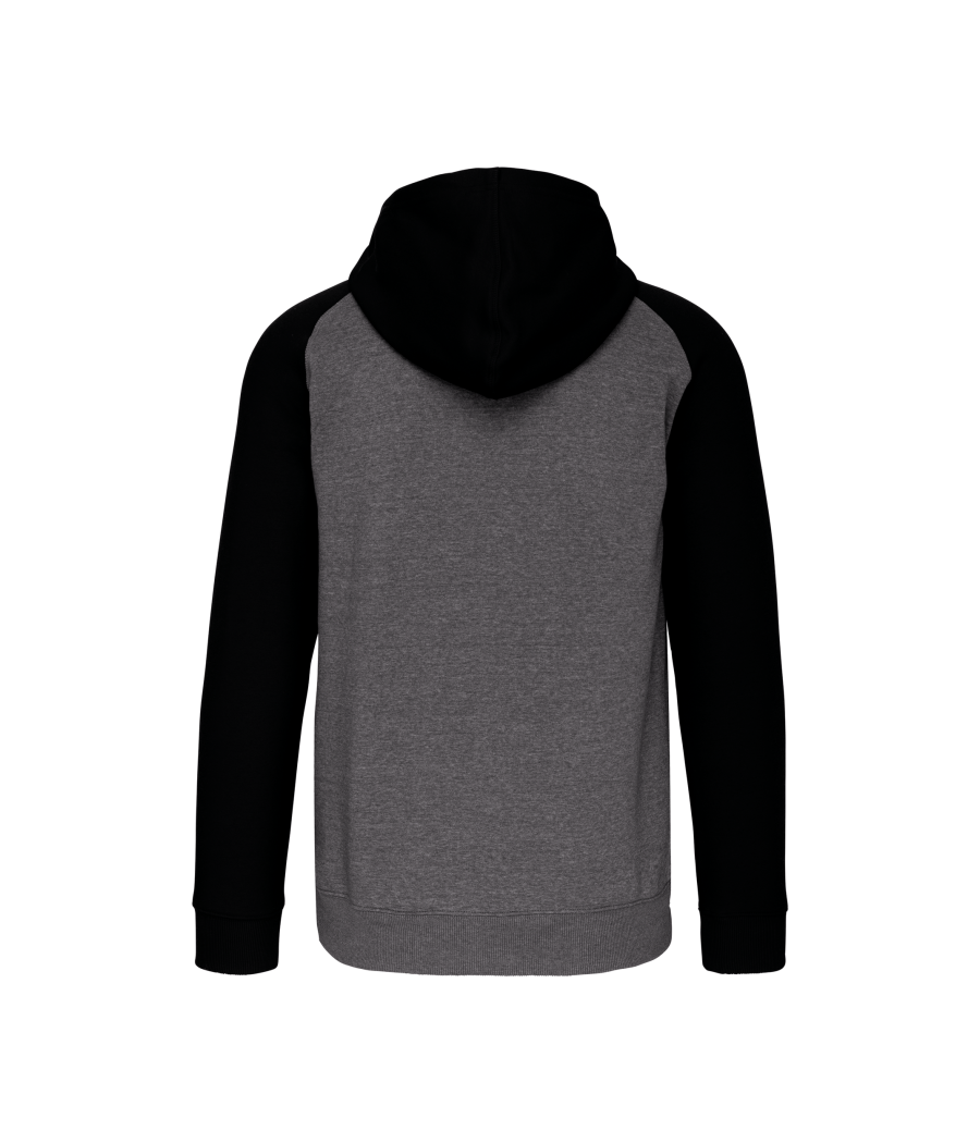 Veste molleton zippée capuche bicolore unisexe