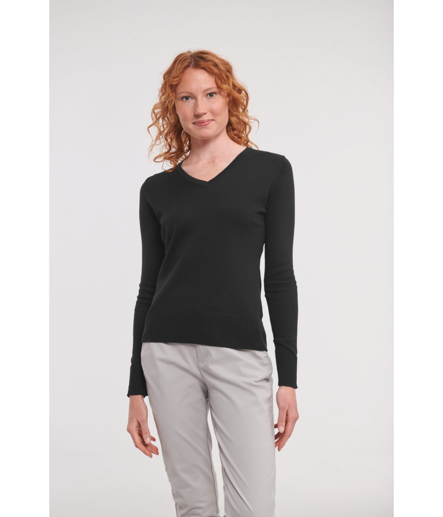 Pullover femme col v