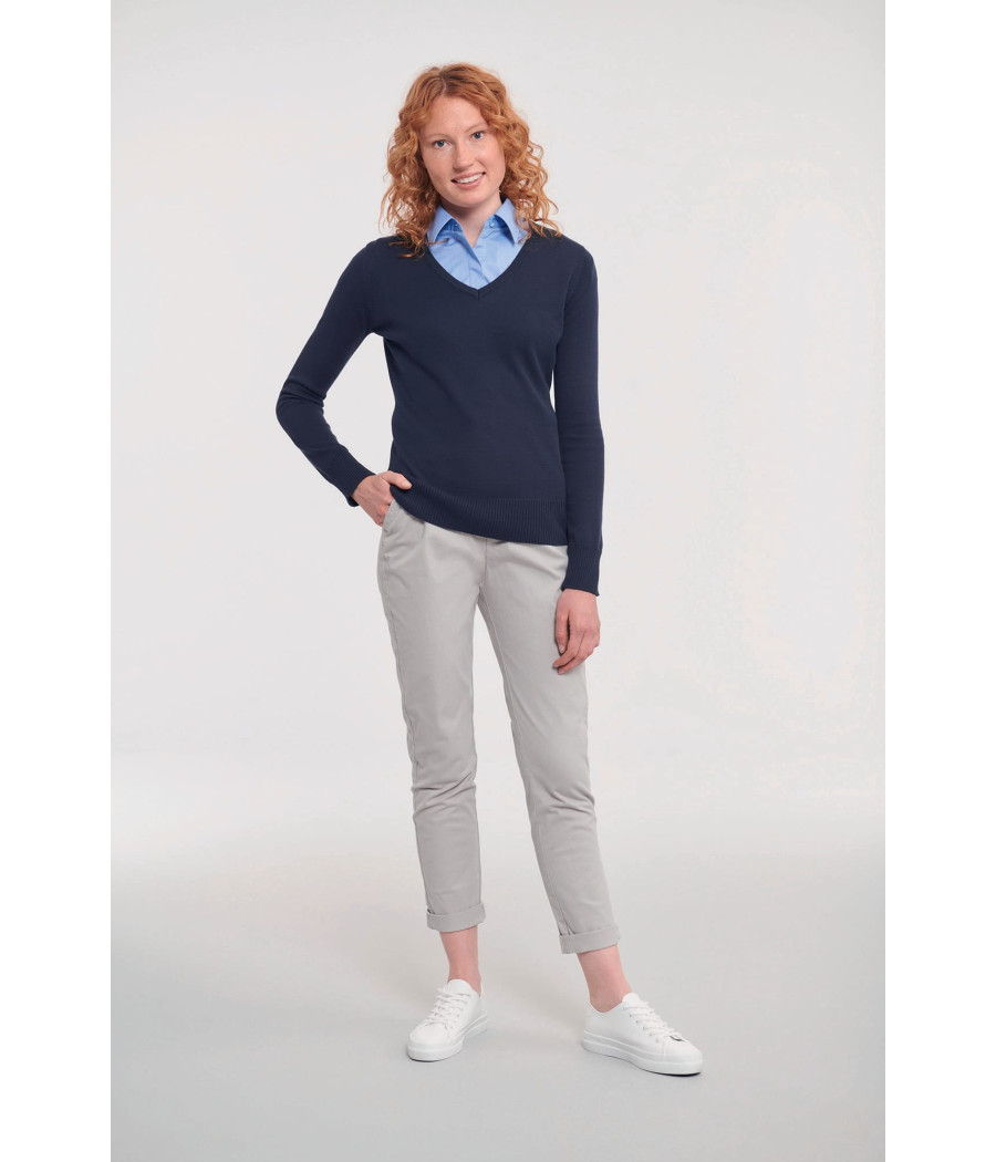 Pullover femme col v