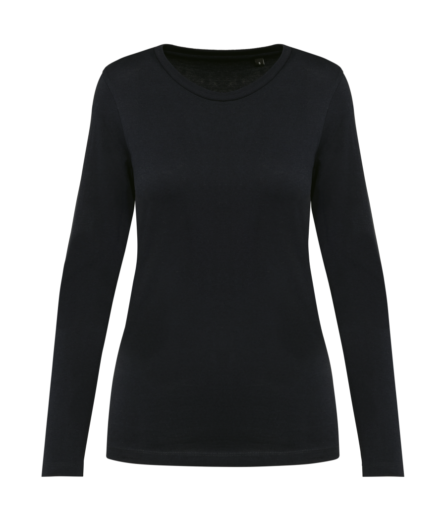 T-shirt Supima® col rond manches longues femme