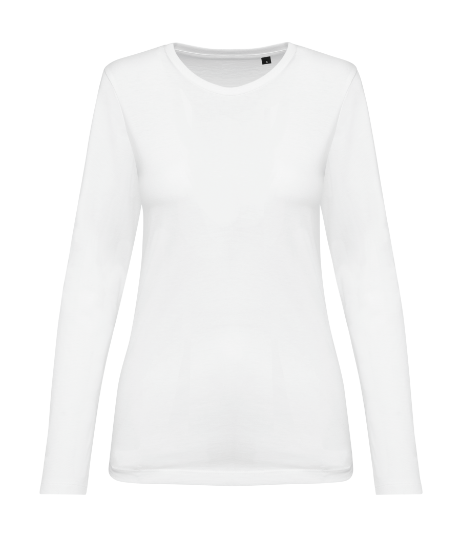 T-shirt Supima® col rond manches longues femme