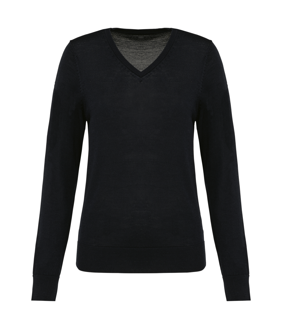 Pull Mérinos col V femme