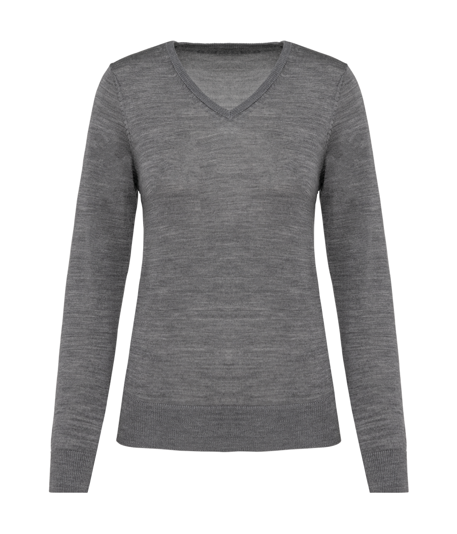 Pull Mérinos col V femme