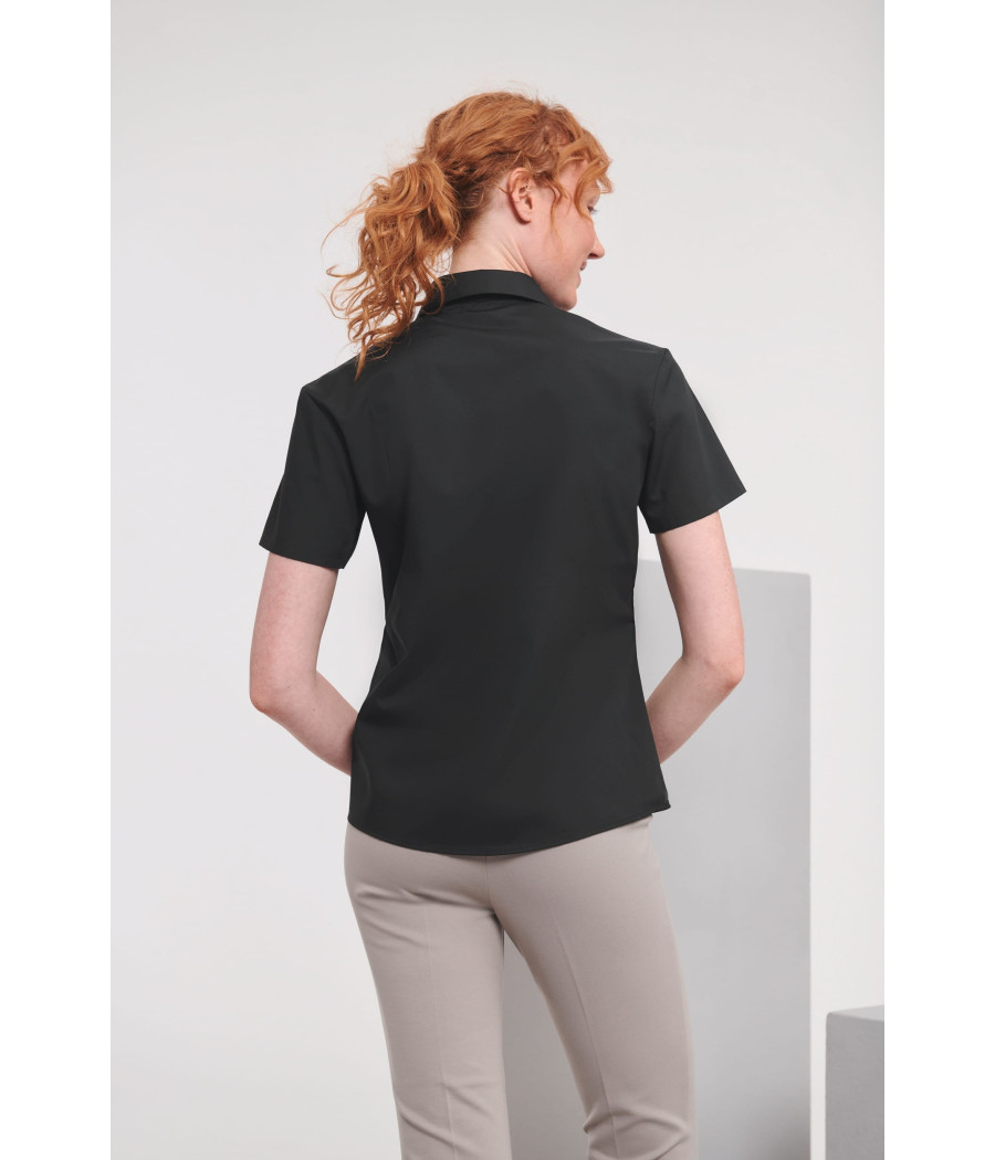 Chemise femme popeline polycoton manches courtes