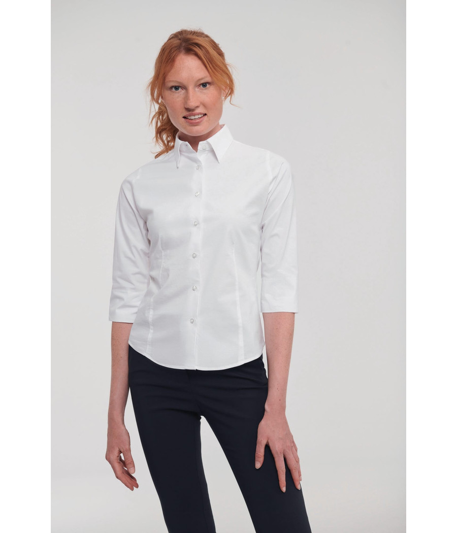 Chemise fittée femme manches 3/4