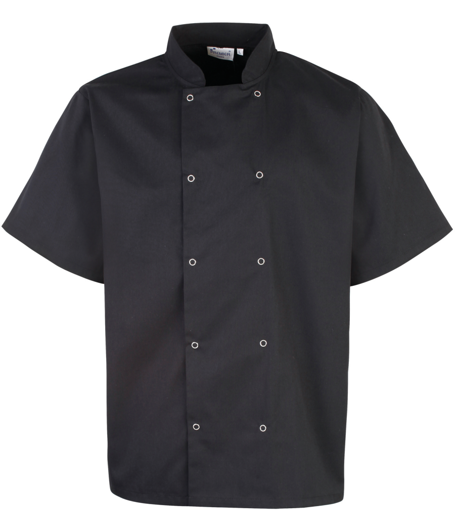 Veste de cuisine manches courtes à boutons pression