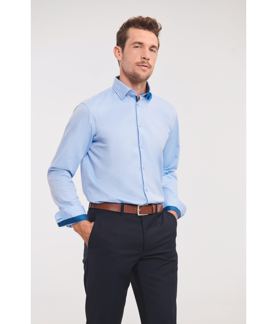 Chemise à motifs chevrons manches longues