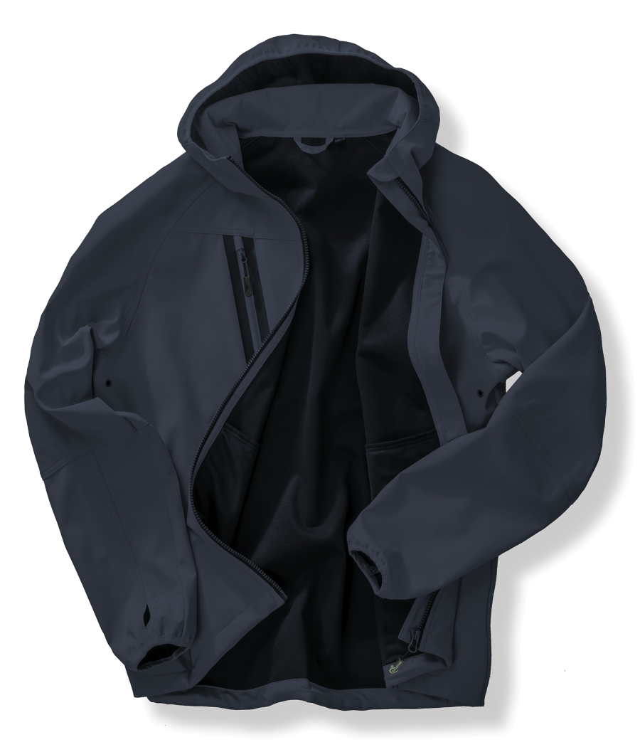 Veste Softshell 3 couches recyclée à capuche unisexe