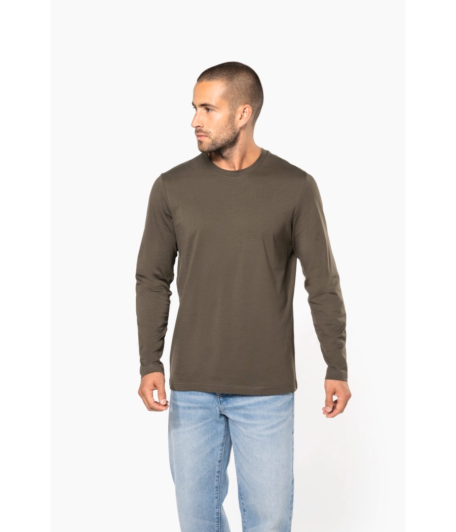 T-shirt col rond manches longues homme