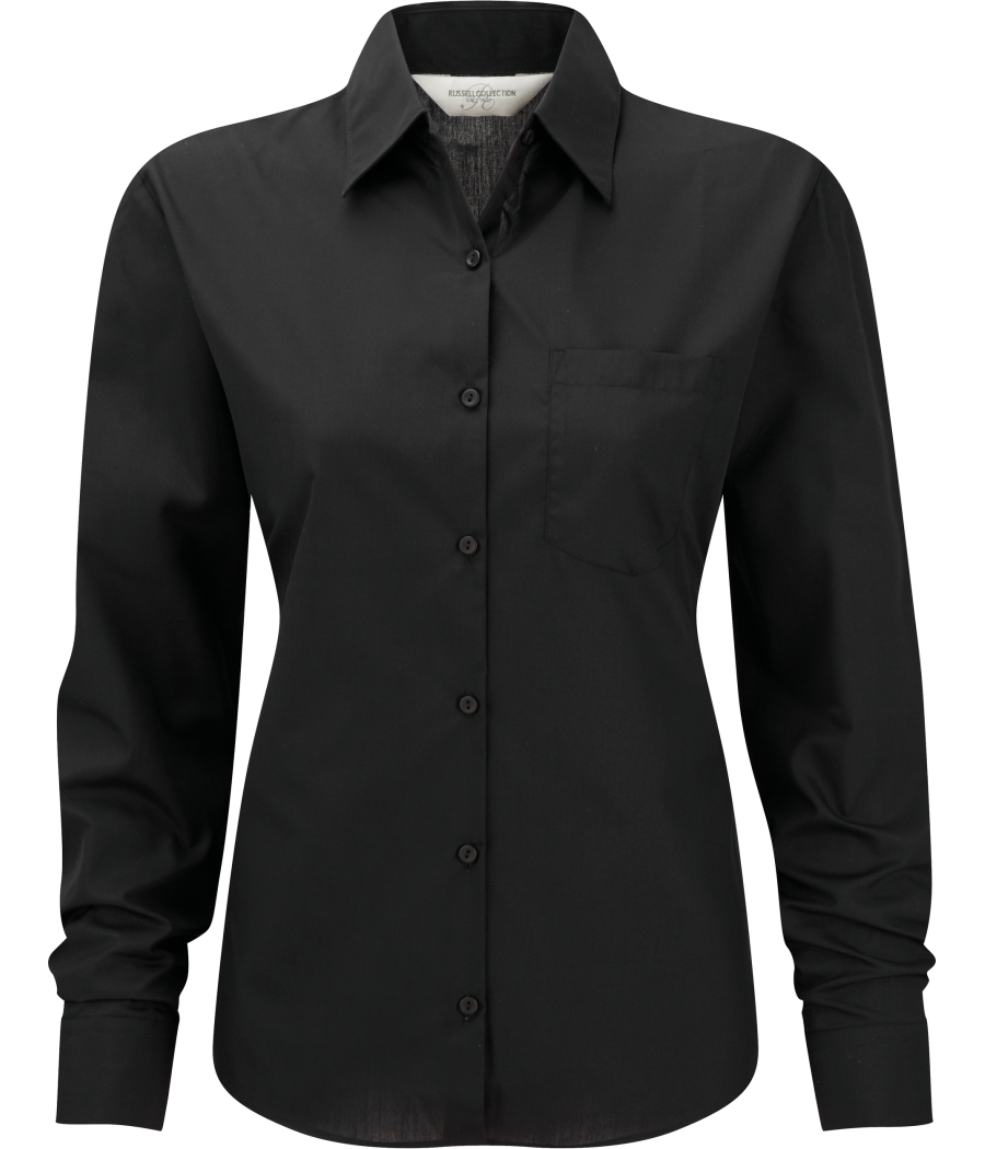 Chemise femme popeline polycoton manches longues