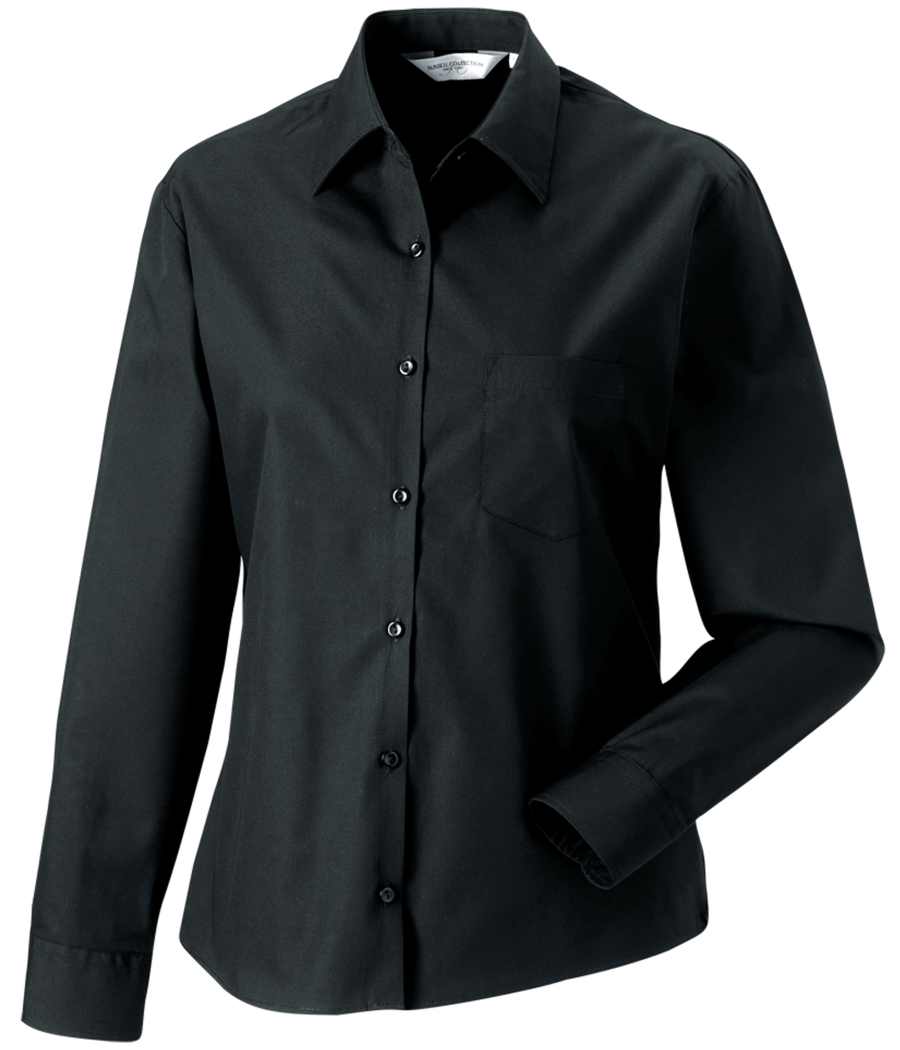 Chemise femme popeline pur coton manches longues