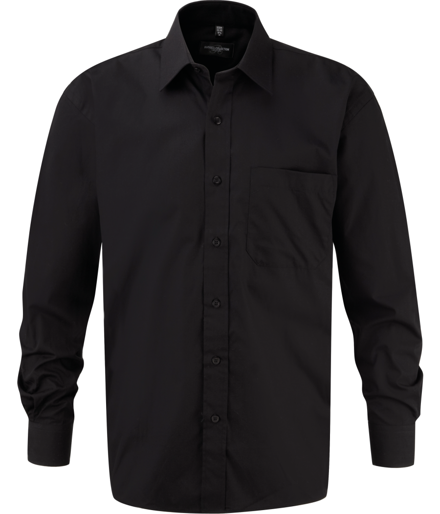 Chemise homme popeline pur coton manches longues