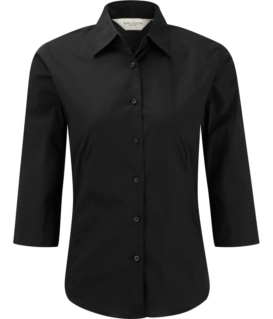 Chemise fittée femme manches 3/4