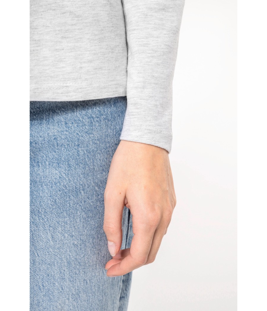 T-shirt col rond manches longues femme
