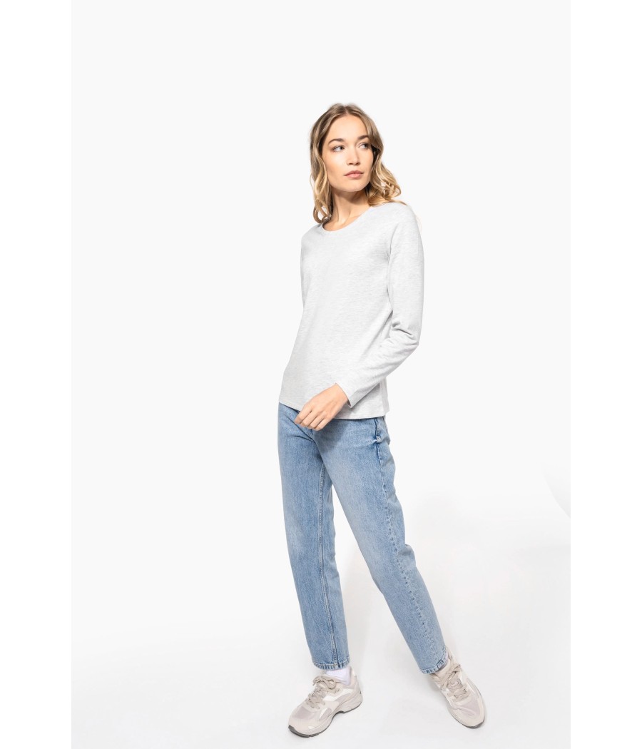 T-shirt col rond manches longues femme