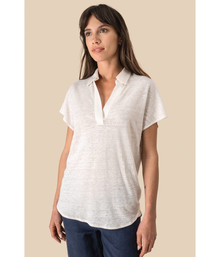 Polo en lin femme
